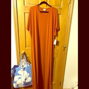 Long pumpkin orange dress